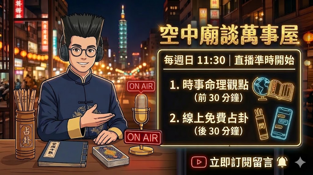 【空中廟䢓萬事屋】2026 全新改版！時事解讀 ×&nbsp;線上免費占卦，陪你預見未來！